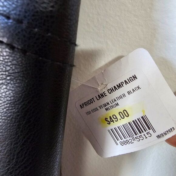 NEW WITH TAGS MONO B TOO COOL VEGAN LEATHER BLACK STRAIGHT PANTS SIZE M - Picture 11 of 15